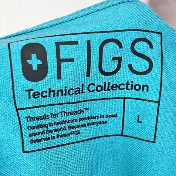 Figs Catarina Scrub Top Womens L Teal Short Sleeve Stretch Medical Nurse Uniform - Picture 5 of 6